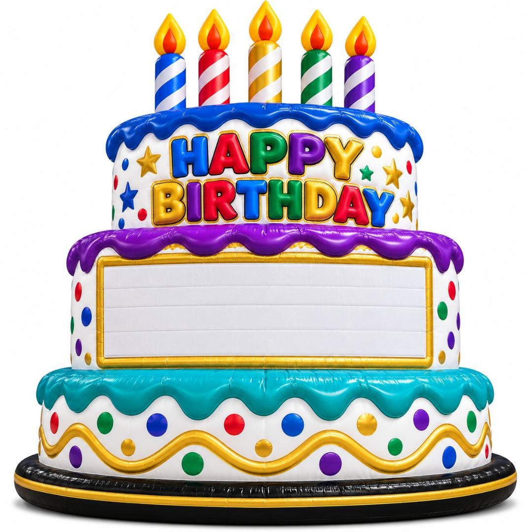Colorful Happy Birthday inflatable cake